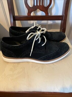 Cole Haan OriginalGrand Black Suede Wingtip Oxford Shoes Women’s Size 8